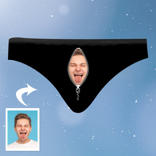 Custom Womens Zipper Face Panties with Boyfriend face