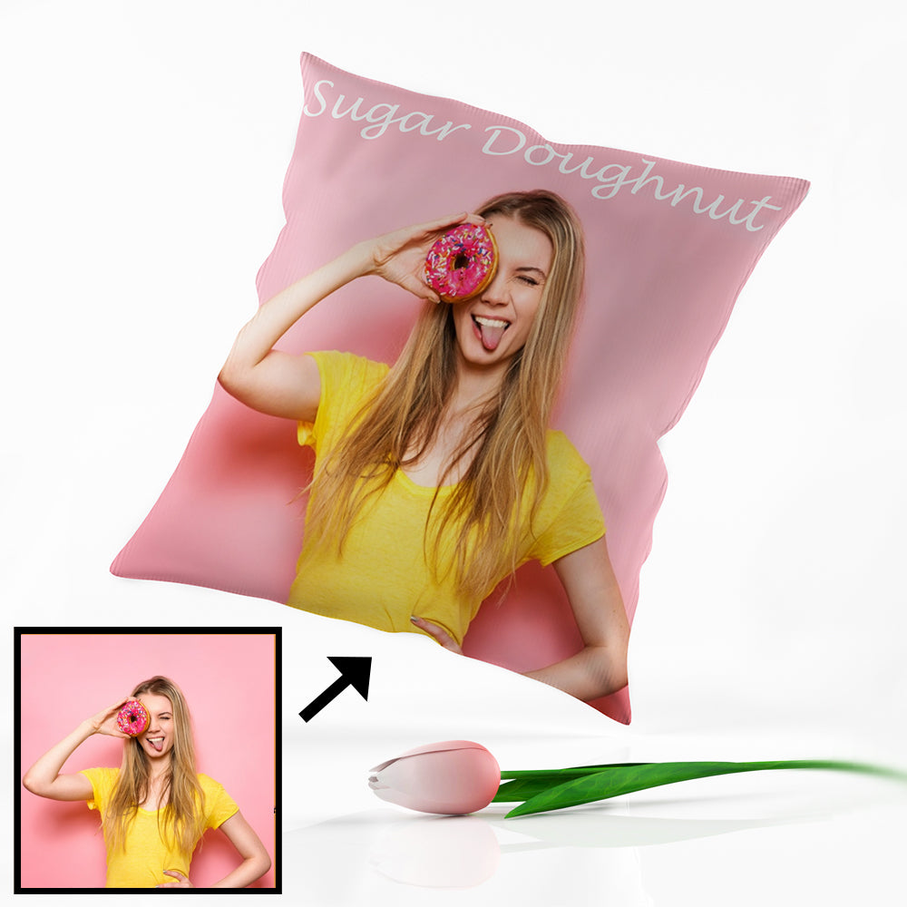 Custom Double-Sided Photo & Text Throw Pillows - Personalized Gifts