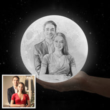Load image into Gallery viewer, Touch 7 Colors - Custom Photo Moon Lamp 3D Light Rechargeable
