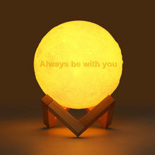 Load image into Gallery viewer, Touch 7 Colors - Custom Photo Moon Lamp 3D Light Rechargeable
