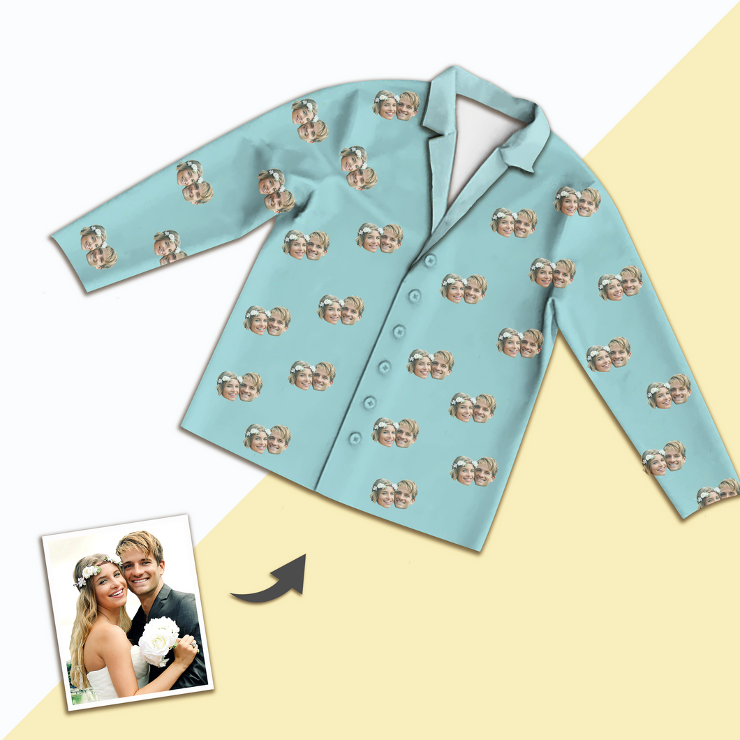 Unisex Custom Photo Pajamas - Long-Sleeve, Multi-Color, Personalized Sleepwear