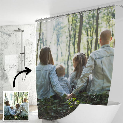 Custom Shower Curtain Unique Gift for Family - faceonboxer