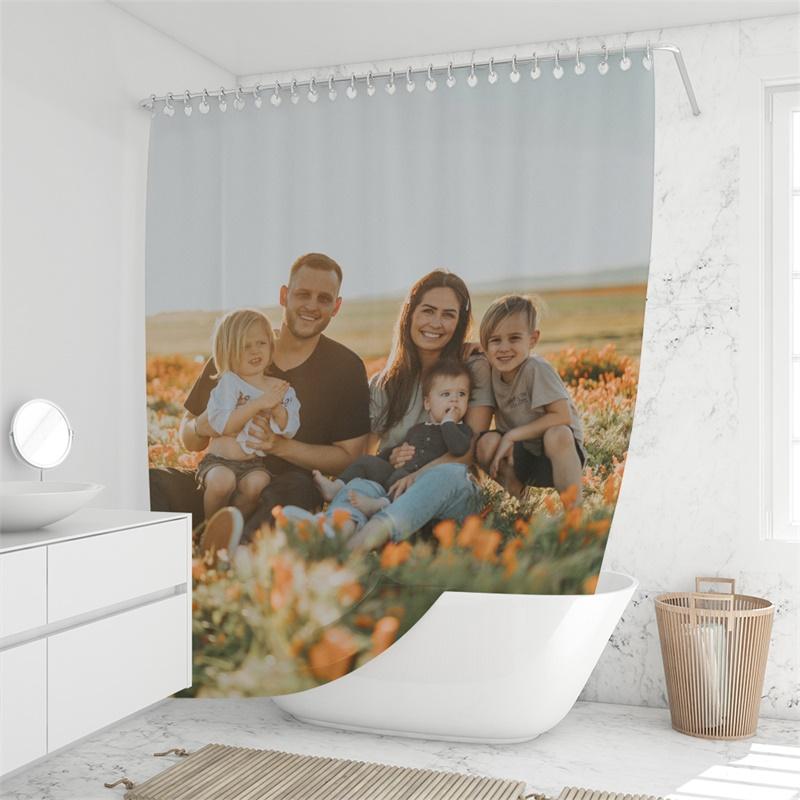 Custom Shower Curtain Unique Gift for Family - faceonboxer